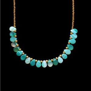 Blue Lace Agate Vintage Beaded Necklace